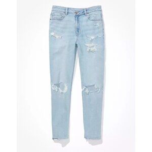 AE Stretch Ripped Crossover Highest Waist Mom Jean